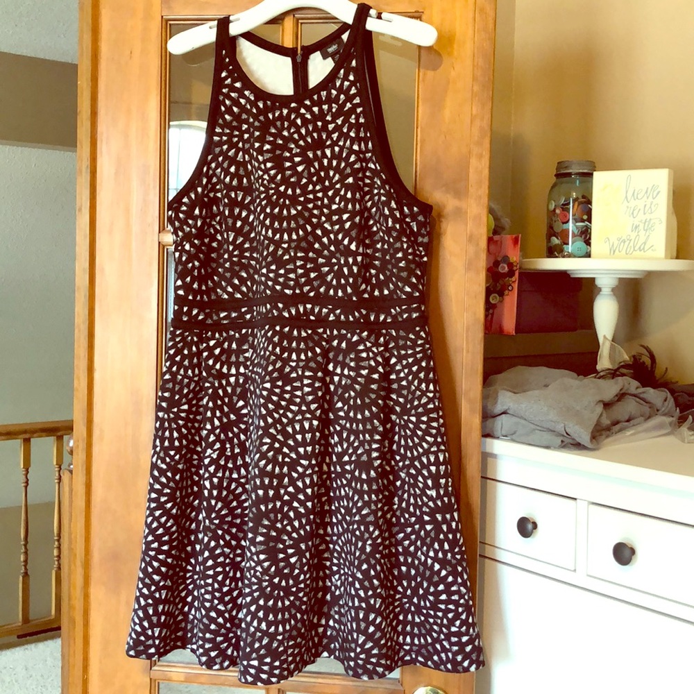 Massimo Black and White Geometric Dress